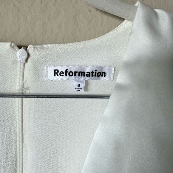 Reformation Weslan Mini White Dress Ivory Size 6 - Picture 10 of 10